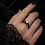Sterling Silver 10K 14K 18K Gold Custom Engraved Moissanite Engagement Wedding Ring