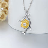 Personalized You are My Sunshine Necklace 10K/14K/18K Gold Sunflower Necklace for Women Heart Infinity Necklace Pendant Jewelry