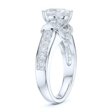 Sterling Silver 2CT Round Cut Moissanite Promise Engagement Ring