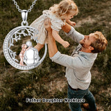 Sterling Silver Mother Daughter Father Daughter Sister Pendant Necklace Family Jewelry for Christmas Mother's Day