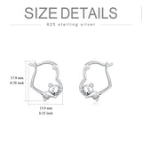 Sterling Silver Fox Frog Leopard Peacock Puppy Animal Hug Hoop Earrings