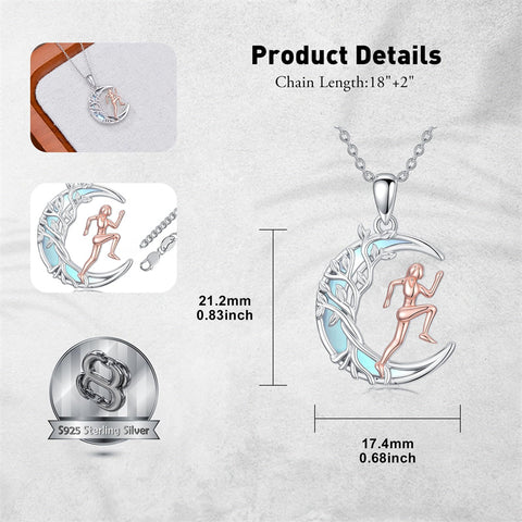 Sterling SIlver Runner Volleyball Tennis Basketball Soccer Inspirational Pendant  Necklace for Women