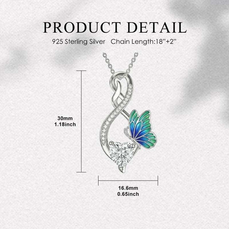 Sterling Silver 12 Month Birthstone Infinity Heart Animal Pendant Necklace Christmas Birthday Jewelry Gift