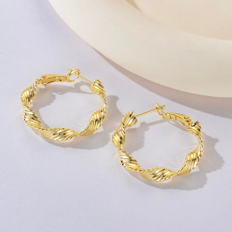 14K Gold Plated  Hoop Earrings for Women
