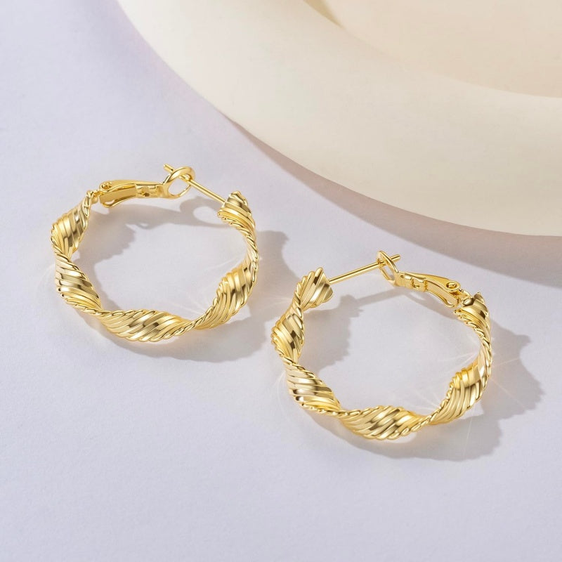 14K Gold Plated  Hoop Earrings for Women