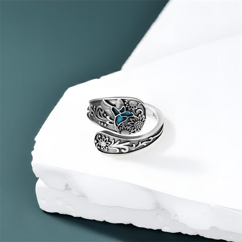 Sterling Silver Hummingbird Butterfly Dragonfly Bee Adjustable Spoon Rings