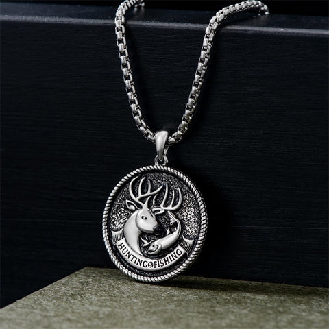 Sterling Silver Viking Dragon Eagle Wolf Animal Pendant Necklace for Men