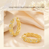 14K Gold Plated Cubic Zircon Hoop Earrings for Women