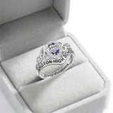 Sterling Silver Personalized High School College Graduation Ring