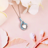 Sterling Silver Heart Shape Tear Dangle Urn Necklace for Ashes