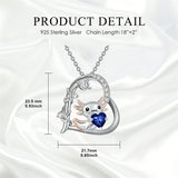 Sterling Silver Birthstone Axolotl Pendant Necklace Jewelry Gifts for Women