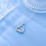 Sterling Silver Raccoon Dolphin Sea Otter Wolf Sloth Mother Daughter Pendant Necklace