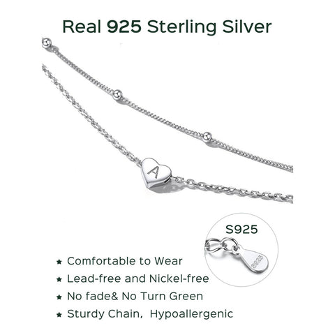 Sterling Silver 26 initials Single Layer Charm Anklet