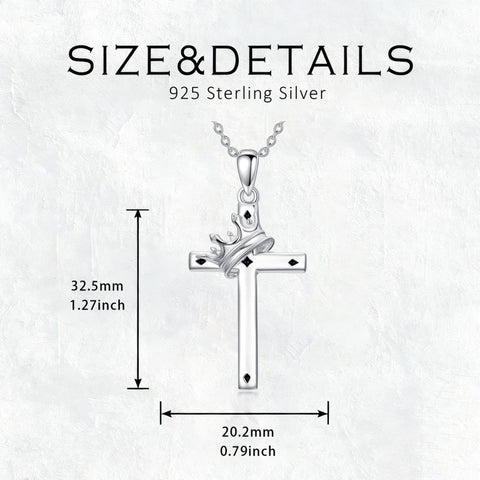 Sterling Silver Cross Pendant Necklace Christian Religious Jewelry Gifts for Anniversary