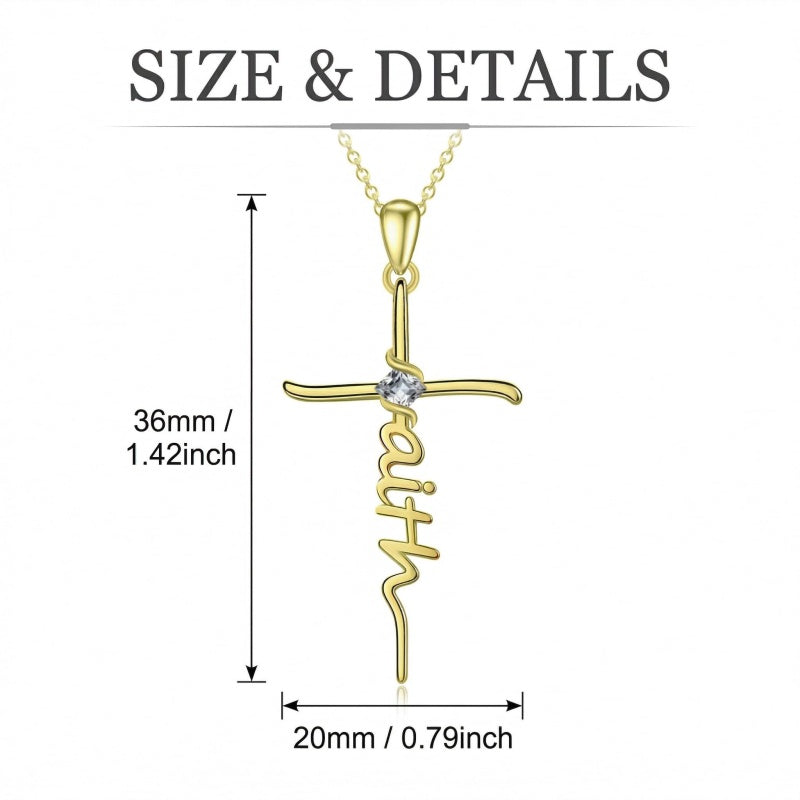 14K Gold Plated Cross Necklace for Women
