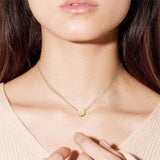 14K Gold Round Small Coin Pendant Necklace