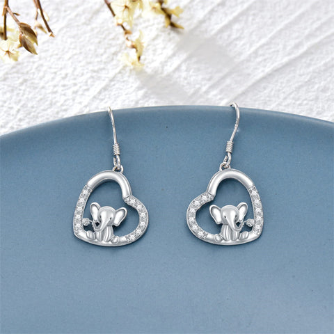 925 Sterling Silver Animal Earrings Elephant Hoop Hypoallergenic Earrings Cute Elephant Jewelry Gifts for Women Girls