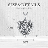 Sterling Silver Heart Personalized Photo Rose Urn Necklaces for Ashes
