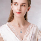 Sterling Silver Crystal Triple Moon Goddess Hamsa Hand Lotus Tree of Life Flower of Life Chakra Pendant Necklace