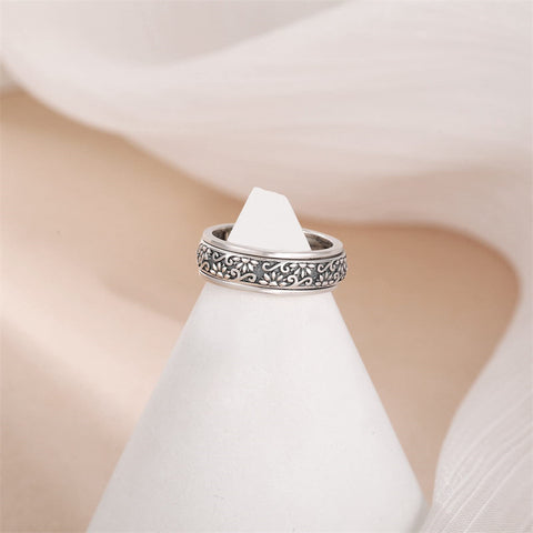 Fidget Ring Sterling Silver Spinner Ring for Women Sunflower/Daisy/ Spinning Ring Fidget Jewelry Gifts for Women Men