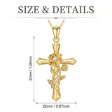 14K Gold Plated Cross Pendant Necklace Faith Jewelry Gift for Women