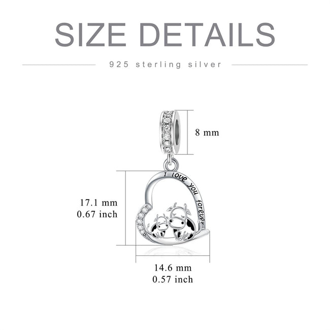 Cow Charms for Bracelet 925 Sterling Silver Cow Jewelry Gifts for Girls Women