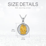 Sterling Silver Gold Medusa Goddess Amulet Pendant Necklace