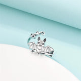 925 Sterling Silver Cute Animals Ring Sloth/Koala/Bat Adjustable Rings Jewelry For Women Girls