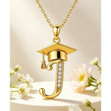 Initial  Graduation 14K Gold Plated Inspiring Grad Pendant Necklace Graduations Jewelry Gifts