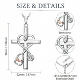 14K Gold Plated  Birthstone Stethoscope Cross Necklace Graduation Gifts for Women RN