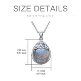 Sterling Silver Moss Agate Labradorite Moonstone Opal Turquoise Celtic Knot  Pendant Necklace