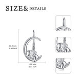 Leverback Earring for Women Sterling Silver Dangle Drop Hoop Earrings for Women Teens Birthday Anniversary