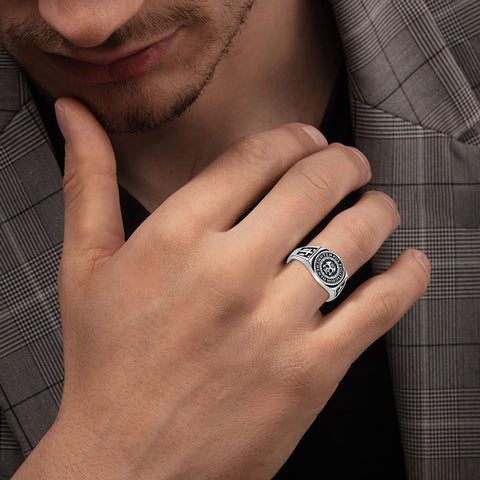 Sterling Silver Memento Mori Urn Ring for Ashes