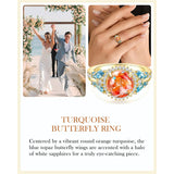 Sterling Silver Cushion Marquise Pear Round Oval Cut Turquoise Engagement Ring for Women