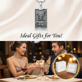 Sterling Silver Lovers Hierophant Magician Three of Swords Wheel of Fortune SkeletonTarot Card Pendant Necklace