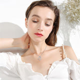 Ballet Heart Necklace S925 Sterling Silver Heart Pendant Necklaces Jewelry Gifts for Women Teen Girls Mum Girlfriends Birthday Gift