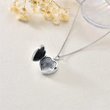 Sterling Silver Heart Personalized Photo  Paw Print Urn Necklace for Ashes
