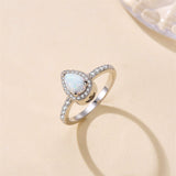 925 Sterling Silver Teardrop Urn Rings Hold Loved Ones Ashes Cz Cremation Memorial Ring Keepsake Jewelry for Women