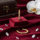 14K Gold Plated Round Cubic Zirconia Hoop Earrings for Women