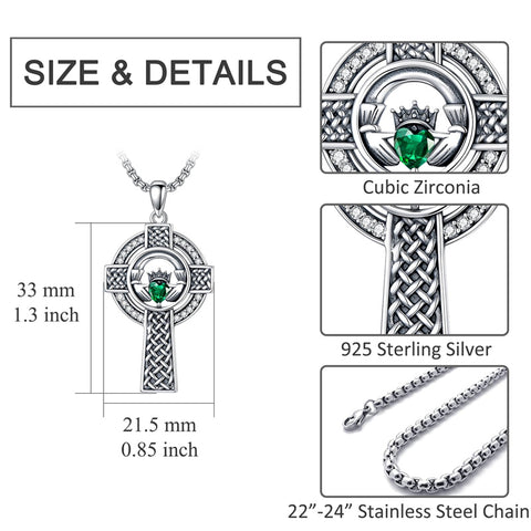 Sterling Silver Wooden Cross Pendant Necklace