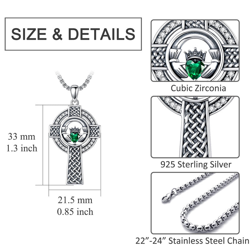 Sterling Silver Wooden Cross Pendant Necklace