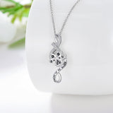 Sterling Silver Paw Print Urn Necklace for Ashes