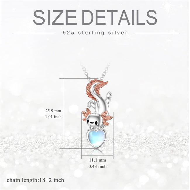 925 Sterling Silver Axolotl Pendant Necklace Animal Birhtday Graduation Chriastmas Jewelry Gift for Women