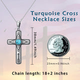 14K Gold Plated Turquoise Cross Pendant Necklace Western Jewelry for Women