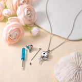 Sterling Silver Rose Flower Urn Necklace for Ashes