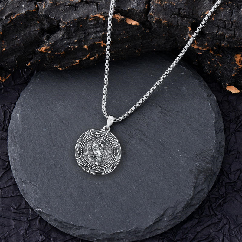 Sterling Silver Viking Raven Bear Odin Wolf Pendant Necklace for Men