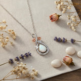 Sterling Silver Teardrop Gemstone Rose Butterfly Infinity Heart Necklace for Women