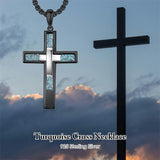 Sterling Silver Cross Christian Pendant Necklace for Men