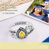 Sterling Silver Personalized Birthstone Engraved Class Rings for Women, College Senior High School Ring