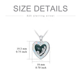 Sterling Silver Heart Rose Necklace for Women with Moss Agate Flower  Necklace that Holds 2 Pictures